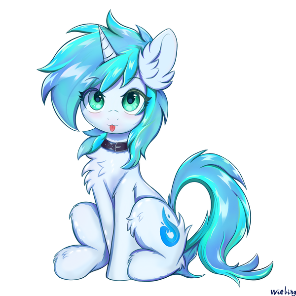 Size: 2048x2048 | Tagged: safe, artist:weiling, derpibooru import, oc, oc:微零, unofficial characters only, pony, unicorn, chest fluff, cute, horn, image, looking at you, png, simple background, solo, tongue out, white background