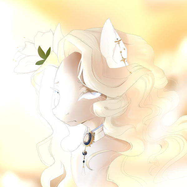 Size: 2500x2500 | Tagged: safe, artist:purgarawry, derpibooru import, oc, earth pony, blonde, blue eyes, collar, ear piercing, earring, earth pony oc, image, jewelry, piercing, png