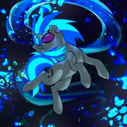 Size: 1080x1080 | Tagged: safe, artist:fizzy cloud, derpibooru import, vinyl scratch, pony, unicorn, abstract background, glowing mane, head back, horn, image, jpeg, smiling, solo