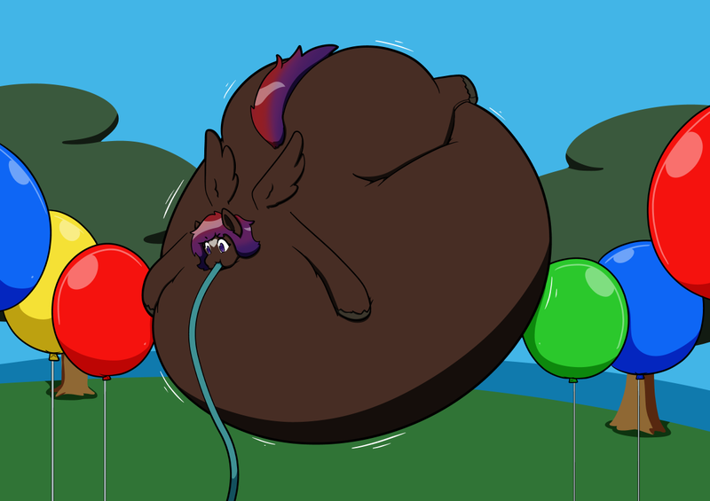 Size: 1192x842 | Tagged: suggestive, artist:defilerzero, ponerpics import, oc, unofficial characters only, pony, female, helium, helium inflation, image, inflation, large belly, mare, png