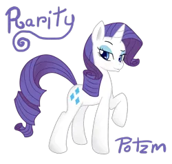 Size: 1300x1243 | Tagged: safe, artist:potzm, derpibooru import, rarity, pony, unicorn, g4, bedroom eyes, duckface, eyebrows, eyeshadow, female, horn, image, looking at you, makeup, mare, name, png, raised hoof, simple background, smiling, smiling at you, solo, tail, transparent background