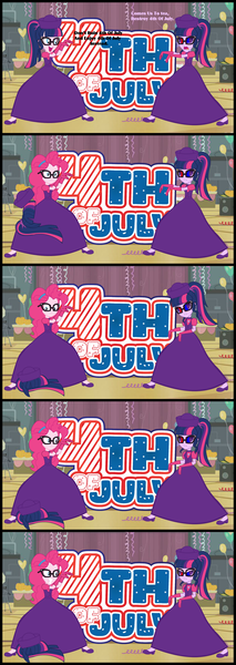 Size: 1920x5400 | Tagged: safe, artist:cartoonmasterv3, derpibooru import, pinkie pie, sci-twi, twilight sparkle, human, undead, zombie, equestria girls, g4, 4th of july, british, clothes, comic, disguise, dress, fake twilight, holiday, humanized, image, infected, long dress, long skirt, png, skirt