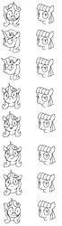 Size: 472x1716 | Tagged: safe, artist:y122n20497166, derpibooru import, maud pie, starlight glimmer, pony, unicorn, black and white, female, grayscale, horn, image, lesbian, monochrome, png, shipping, sketch, starmaud