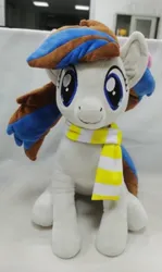 Size: 374x626 | Tagged: safe, part of a set, oc, oc:breezy, blank flank, bow, clothes, image, jpeg, minky, plushie, scarf