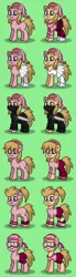 Size: 376x1360 | Tagged: safe, derpibooru import, earth pony, pony, pony town, ballet, blank flank, cute, despicable me, edith gru, green background, image, ninja, png, simple background, solo, unofficial