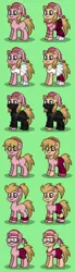 Size: 376x1360 | Tagged: safe, derpibooru import, earth pony, pony, pony town, ballet, blank flank, cute, despicable me, edith gru, green background, image, ninja, png, simple background, solo, unofficial