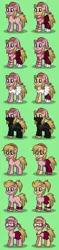 Size: 376x1584 | Tagged: safe, derpibooru import, earth pony, pony, pony town, ballet, blank flank, cute, despicable me, edith gru, green background, image, ninja, png, simple background, solo, unofficial