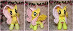 Size: 2560x1100 | Tagged: safe, artist:1stastrastudio, derpibooru import, fluttershy, pony, g4, clothes, hoodie, image, irl, jpeg, photo, plushie, socks, solo, striped socks