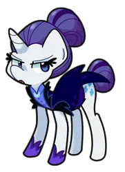 Size: 652x900 | Tagged: safe, artist:kindakismet, derpibooru import, rarity, pony, unicorn, g4, the cutie re-mark, alternate hairstyle, alternate timeline, clothes, hair bun, horn, image, night maid rarity, nightmare takeover timeline, png, simple background, solo, transparent background