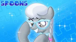 Size: 1280x720 | Tagged: safe, artist:mayhemtown, derpibooru import, silver spoon, earth pony, pony, g4, braid, cute, eyebrows, female, filly, foal, glasses, grimdark source, image, jewelry, jpeg, looking at you, necklace, pearl necklace, silverbetes, smiling, solo, sparkles, spoons hd, things are not like what they seem, this will end in death, this will end in tears, this will end in tears and/or death, youtube thumbnail