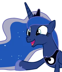 Size: 1600x1851 | Tagged: safe, artist:junkiesnewb, derpibooru import, princess luna, alicorn, pony, g4, luna eclipsed, season 2, blue hair, blue mane, crown, dark blue coat, dark blue fur, dark blue pony, ethereal hair, ethereal mane, female, image, jewelry, luna's crown, mare, open mouth, open smile, peytral, png, regalia, simple background, smiling, solo, sparkly hair, sparkly mane, teal eyes, transparent background, vector