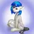 Size: 3000x3000 | Tagged: suggestive, artist:flapstune, edit, editor:anonymous, octavia melody, vinyl scratch, pony, unicorn, g4, /mlp/ latex requests, cheek fluff, ear fluff, female, fluffy, frog (hoof), gradient background, horn, image, latex, latex suit, looking at you, mare, masking, png, raised hoof, red eyes, seams, simple background, sitting, smiling, solo, tongue out, underhoof, zipper