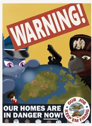 Size: 2816x3840 | Tagged: safe, artist:potatoes, derpibooru import, oc, oc:giulio beakolini, bat pony, gryphon, equestria at war mod, image, parody, png, poster, poster parody, propaganda, propaganda parody, propaganda poster