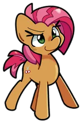 Size: 595x900 | Tagged: safe, artist:kindakismet, derpibooru import, babs seed, earth pony, pony, g4, image, png, simple background, smiling, solo, transparent background