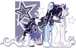 Size: 1024x642 | Tagged: safe, artist:chococolte, derpibooru import, oc, oc:oreo cream, pegasus, pony, clothes, colored wings, female, horns, image, mare, png, scarf, socks, solo, two toned wings, wings