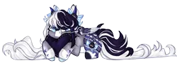 Size: 2580x964 | Tagged: safe, artist:bigkitty365, derpibooru import, oc, oc:oreo cream, pegasus, pony, female, image, lying down, mare, pillow, png, prone, simple background, solo, transparent background