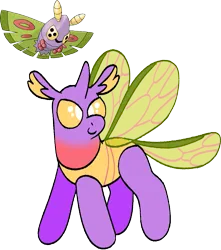 Size: 857x971 | Tagged: safe, artist:msponies, derpibooru import, changeling, dustox, g4, changelingified, image, png, pokémon, simple background, solo, species swap, transparent background