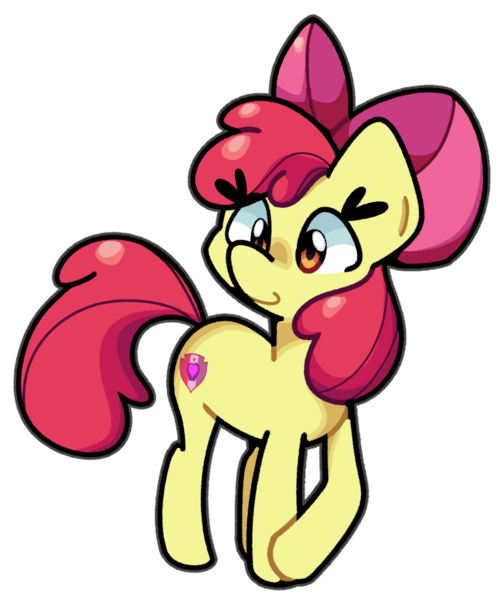 Size: 751x900 | Tagged: safe, artist:kindakismet, derpibooru import, apple bloom, earth pony, pony, g4, female, filly, foal, image, png, simple background, smiling, solo, transparent background