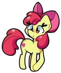 Size: 751x900 | Tagged: safe, artist:kindakismet, derpibooru import, apple bloom, earth pony, pony, g4, female, filly, foal, image, png, simple background, smiling, solo, transparent background