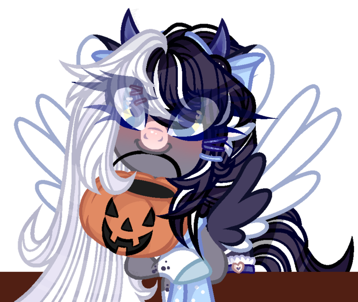 Size: 900x760 | Tagged: safe, artist:skye-the-ferret, derpibooru import, oc, oc:oreo cream, pegasus, pony, base used, female, image, mare, png, pumpkin bucket, simple background, solo, transparent background