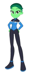 Size: 683x1633 | Tagged: safe, artist:robertsonskywa1, derpibooru import, alien, equestria girls, g4, clothes, crossover, d'vana tendi, equestria girls-ified, female, green hair, green skin, image, photo, png, simple background, solo, solo female, star trek, star trek lower decks, starfleet, transparent background, uniform