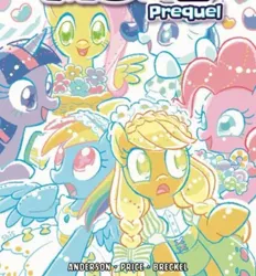 Size: 1124x1213 | Tagged: safe, derpibooru import, applejack, fluttershy, pinkie pie, rainbow dash, rarity, twilight sparkle, g4, my little pony: the movie, beautiful, clothes, comic, cute, dress, flower, image, jpeg, mane six, precious, prequel