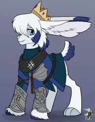 Size: 929x1200 | Tagged: safe, artist:brainiac, derpibooru import, oc, oc:yggdrasil uriel, ponified, hybrid, original species, pony, final fantasy, final fantasy xiv, image, male, png, rabbit pony, solo, stallion, viera pony, warrior of light