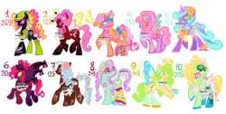 Size: 1280x644 | Tagged: safe, artist:eyerealm, artist:junglicious64, derpibooru import, oc, unnamed oc, unofficial characters only, bat pony, butterfly, butterfly pony, earth pony, frog, hybrid, insect, pony, unicorn, adoptable, adoptable open, anklet, antennae, bangs, bat pony oc, bat wings, beauty mark, belt, black coat, blue bow, blue eyelashes, blue mane, blue sclera, blue tail, bow, bracelet, braid, braided tail, brown coat, brown eyelashes, brown eyes, butterfly wings, choker, closed mouth, clothes, coat markings, collaboration, colored pupils, colored sclera, colored wings, cream coat, cup, curly mane, curly tail, dark coat, dyed mane, ear piercing, earring, earth pony oc, eyeshadow, fangs, fascinator, female, filigree, flower, flower in hair, flying, for sale, freckles, frills, frilly socks, frutiger metro, gradient mane, gradient tail, green eyelashes, green eyes, green mane, green pupils, green tail, group, hair beads, hair bow, hair over one eye, hat, heart, heart mark, hibiscus, high heels, hoof hold, hoof shoes, hooped earrings, horn, image, in air, jacket, jewelry, jpeg, leg markings, leg warmers, lidded eyes, lilypad, long eyelashes, long legs, long mane, long socks, long tail, looking back, looking up, makeup, mare, mare oc, mint coat, mob cap, multicolored mane, multicolored tail, multicolored wings, necklace, one eye closed, orange coat, orange eyelashes, orange eyes, orange eyeshadow, orange pupils, pearl necklace, piercing, pigtails, pink eyelashes, pink eyes, pink eyeshadow, pink mane, pink skirt, pink socks, pink tail, pony oc, profile, purple bow, purple coat, purple eyelashes, purple eyes, purple eyeshadow, purple pupils, purple socks, purple stockings, raised hoof, raised leg, red coat, red eyelashes, red eyes, red pupils, ringlets, see-through, see-through shirt, see-through skirt, shiny eyes, shirt, shoes, simple background, skirt, slit pupils, smiling, socks, socks (coat marking), sparkly legs, sparkly mane, sparkly tail, spread wings, standing, standing on two hooves, star freckles, starry eyes, stockings, striped leg warmers, striped socks, studded bracelet, swirls, swirly markings, tail, tail beads, tail bow, teacup, teal coat, text, thigh highs, thin, three toned mane, three toned tail, tied mane, tied tail, translucent stockings, tri-color mane, tri-color tail, tri-colored mane, tri-colored tail, tricolor mane, tricolor tail, tricolored mane, tricolored tail, twintails, two toned mane, two toned tail, unicorn horn, unicorn oc, updo, wall of tags, watermark, wavy mane, wavy tail, white background, wing accessory, wing bows, wing markings, wingding eyes, wings, wink, yellow eyes, yellow pupils