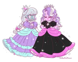 Size: 1657x1320 | Tagged: safe, artist:therosypinkprincess, derpibooru import, diamond tiara, silver spoon, human, equestria girls, g4, bow, clothes, crown, cute, diamondbetes, dress, duo, ear piercing, earring, evening gloves, eyes closed, glasses, gloves, gown, hair bow, image, jewelry, long gloves, open mouth, open smile, piercing, png, princess daisy, princess diamond tiara, princess peach, princess silver spoon, regalia, silverbetes, smiling, sparkles, species swap, super mario bros., tiara