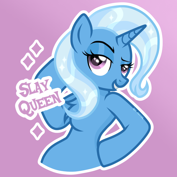 Size: 3072x3072 | Tagged: safe, artist:redjester, derpibooru import, trixie, pony, unicorn, g4, chest fluff, female, high res, horn, image, mare, png, solo, sticker, vector