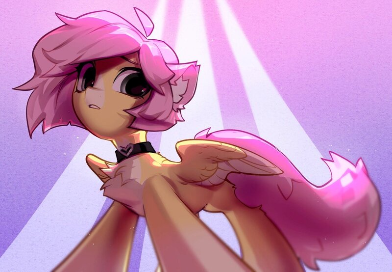 Size: 1280x886 | Tagged: safe, artist:vensual99, derpibooru import, oc, unofficial characters only, pegasus, pony, chest fluff, choker, female, image, jpeg, mare, solo