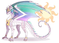 Size: 2150x1567 | Tagged: safe, artist:lightry, derpibooru import, princess celestia, dragon, dragonified, dragonlestia, female, image, jewelry, png, regalia, solo, species swap, wings of fire (book series)