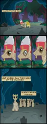 Size: 2160x5600 | Tagged: safe, artist:mr100dragon100, derpibooru import, earth pony, pegasus, pony, unicorn, comic:throne of dracula the secret world, angry, cave, comic, female, forest, horn, image, male, mare, nature, pharaoh, png, queen, stallion, tree