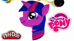 Size: 1280x720 | Tagged: safe, artist:play-doh world, derpibooru import, twilight sparkle, pony, unicorn, g4, art, bust, closed mouth, cute, female, head, horn, image, jpeg, logo, mare, my little pony logo, play-doh, portrait, simple background, smiling, solo, twiabetes, unicorn twilight, white background, youtube link, youtube thumbnail