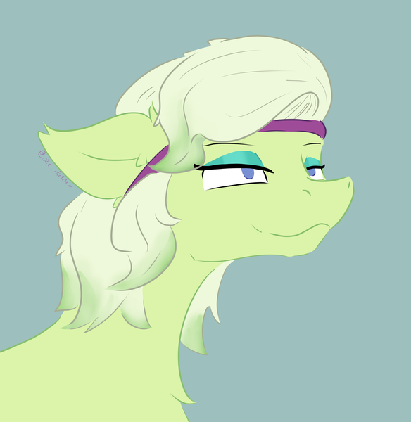 Size: 2062x2118 | Tagged: safe, artist:ollie sketchess, derpibooru import, earth pony, pony, g5, female, headband, image, minty (g5), png, simple background, solo