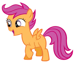 Size: 900x793 | Tagged: safe, artist:rayne-feather, derpibooru import, scootaloo, pegasus, pony, g4, the cutie pox, cute, cutealoo, female, filly, foal, image, open mouth, png, simple background, solo, transparent background, vector