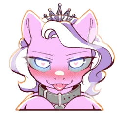 Size: 829x776 | Tagged: suggestive, artist:cold-blooded-twilight, derpibooru import, diamond tiara, pony, bedroom eyes, blushing, collar, female, filly, foal, foalcon, glow, glowing eyes, heart, heart eyes, image, looking at you, offscreen character, panting, png, pov, simple background, smiling, tongue out, transparent background, underage, wingding eyes