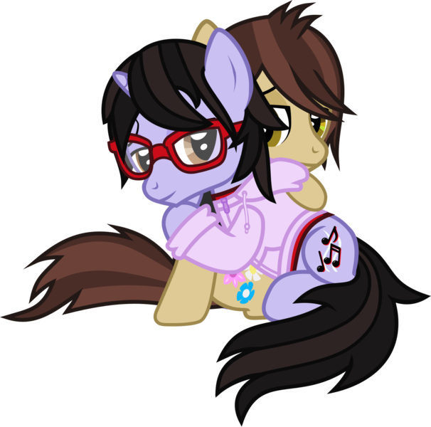 Size: 1423x1409 | Tagged: safe, artist:lightningbolt, derpibooru import, ponified, earth pony, pony, unicorn, .svg available, brendon urie, clothes, derpibooru exclusive, duo, duo male, gay, glasses, hood, hoodie, horn, hug, image, lidded eyes, long sleeves, looking at each other, looking at someone, male, panic! at the disco, png, ryan ross, shipping, shirt, show accurate, simple background, sitting, smiling, stallion, transparent background, undershirt, vector