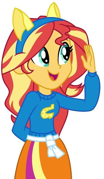 Size: 735x1261 | Tagged: safe, derpibooru import, sunset shimmer, human, equestria girls, g4, clothes, helping twilight win the crown, image, jpeg, shirt, simple background, skirt, solo, sweater, white background