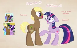 Size: 2485x1539 | Tagged: safe, artist:lullapiies, derpibooru import, coco crusoe, twilight sparkle, twilight sparkle (alicorn), alicorn, pony, crack shipping, female, glasses, image, jpeg, male, ponies standing next to each other, shipping, straight