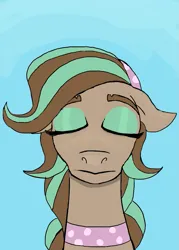 Size: 753x1054 | Tagged: safe, derpibooru import, horse, cocoa (wild manes), eyeshadow, image, it's over, makeup, meme, png, sad, simple background, wild manes