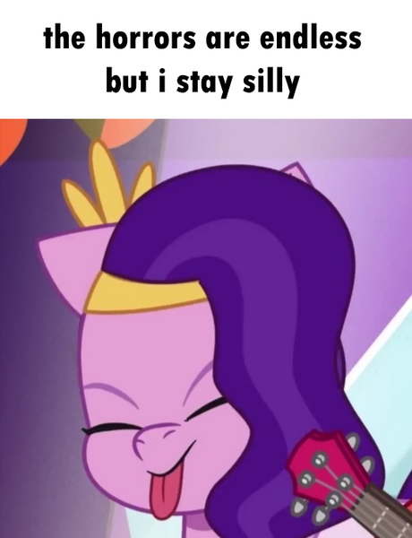 Size: 521x679 | Tagged: safe, alternate version, derpibooru import, edit, edited screencap, editor:pink amena, screencap, pipp petals, pegasus, pony, g5, my little pony: tell your tale, banjo, caption, eyes closed, image, image macro, jazz hearts rocky, meme, musical instrument, png, ponified meme, silly, silly pony, solo focus, text, tongue out