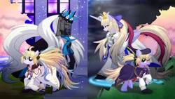 Size: 3014x1695 | Tagged: safe, artist:geraritydevillefort, derpibooru import, oc, ponified, unofficial characters only, alicorn, pony, unicorn, fate/grand order, female, horn, image, mare, png