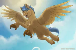 Size: 1600x1067 | Tagged: safe, artist:acry-artwork, derpibooru import, oc, oc:sandstone, unofficial characters only, hippogriff, crying, hippogriff oc, image, jpeg, solo, tears of joy