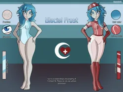 Size: 2733x2050 | Tagged: safe, artist:devillustart, derpibooru import, oc, oc:glacial frost(fireverse), human, equestria girls, g4, alternate universe, clothes, fireheart76's latex suit design, gloves, humanized, humanized oc, image, jpeg, latex, latex boots, latex gloves, latex suit, prisoners of the moon, reference sheet, rubber, rubber suit