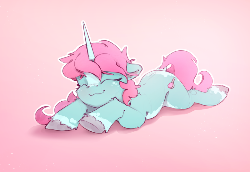 Size: 2153x1481 | Tagged: safe, artist:itssim, derpibooru import, oc, oc:scoops, unofficial characters only, pony, unicorn, commission, cute, dock, eyes closed, female, horn, image, lying down, mare, ocbetes, png, prone, smiling, solo, sploot, tail, unicorn oc, unshorn fetlocks