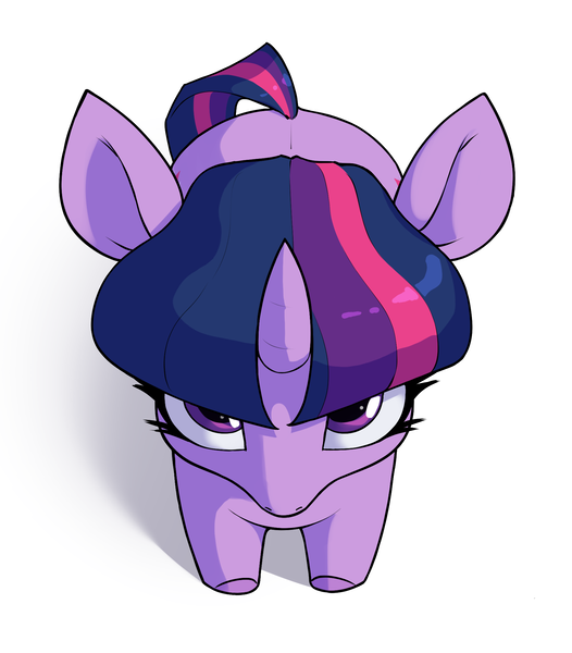 Size: 1750x1998 | Tagged: safe, artist:aquaticvibes, derpibooru import, twilight sparkle, pony, female, image, kubrick stare, looking at you, looking up, looking up at you, mare, png, simple background, solo, white background