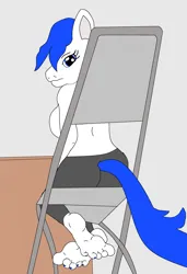 Size: 1587x2322 | Tagged: safe, artist:crinard, derpibooru import, oc, oc:jc, unofficial characters only, anthro, earth pony, plantigrade anthro, barefoot, chair, earth pony oc, feet, fetish, foot fetish, image, jpeg, sitting, solo