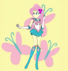 Size: 1125x1180 | Tagged: safe, artist:theemperorofhonor, derpibooru import, fluttershy, equestria girls, g4, image, jpeg, sailor fluttershy, sailor moon (series), solo