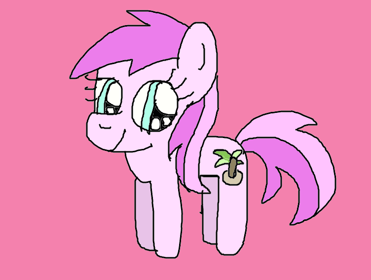 Size: 752x568 | Tagged: safe, artist:bikinithefangirlfanclub24, derpibooru import, piña colada, earth pony, pony, g4, 1000 hours in ms paint, 1000 hours in paint.net, closed mouth, cute, deviantart muro, drawn on deviantart muro, female, filly, foal, image, pink background, piña cutelada, png, simple background, smiling, solo